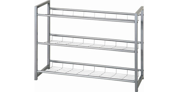 SCHUHREGAL 80/60/30 cm  - Alufarben, Design, Metall (80/60/30cm) - Carryhome