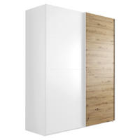 SCHWEBETÜRENSCHRANK 181/223/68 cm,  in Weiß, Eiche Artisan, 2 Tür(en)  - Weiß/Eiche Artisan, KONVENTIONELL, Holzwerkstoff/Metall (181/223/68cm) - home24