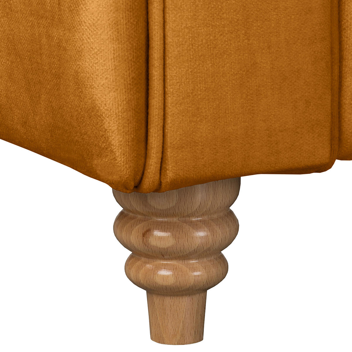 ECKSOFA Laura Bernsteinfarben Mikrofaser  - Bernsteinfarben/Braun, Design, Holz/Textil (284/182cm) - P & B