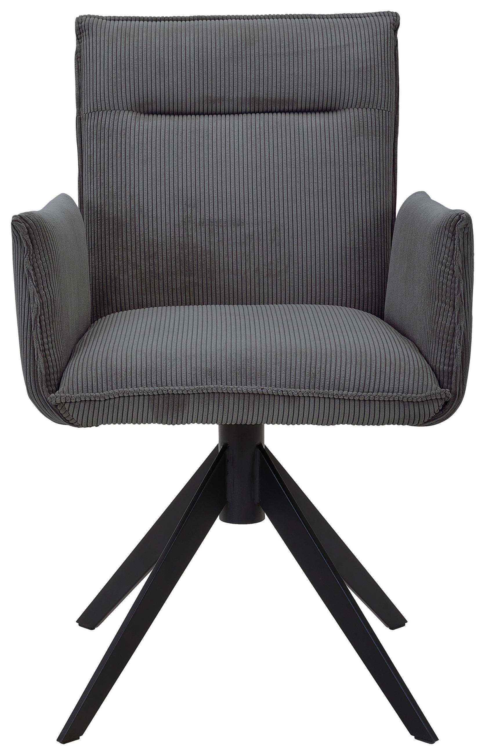 ARMLEHNSTUHL  in Eisen Cord  - Anthrazit, Design, Textil/Metall (59/87/62cm) - Johann Jakob