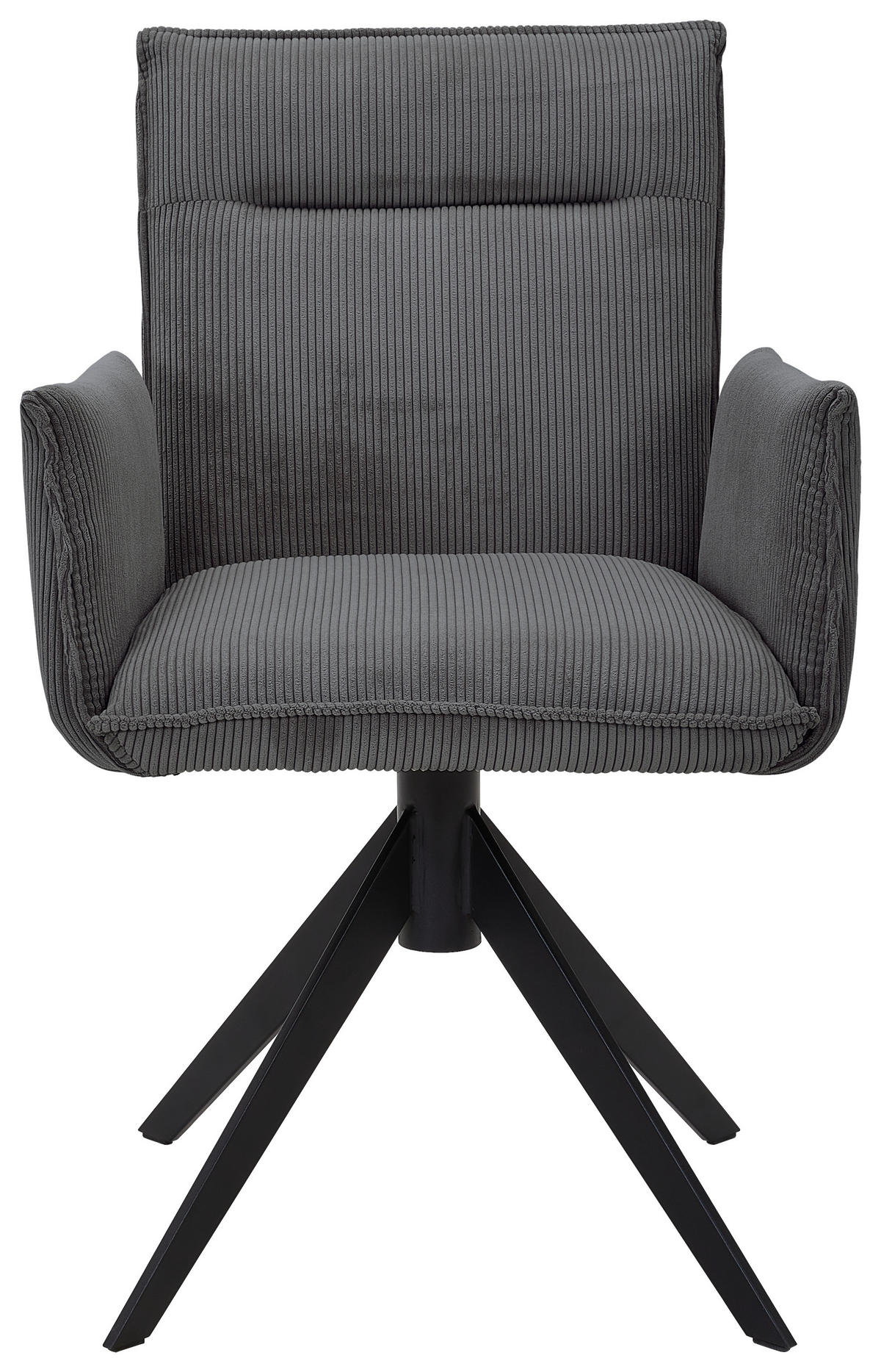 ARMLEHNSTUHL  in Eisen Cord  - Anthrazit, Design, Textil/Metall (59/87/62cm) - Johann Jakob
