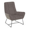 SESSEL in Flachgewebe Hellbraun  - Hellbraun/Schwarz, Design, Textil/Metall (82/102/81cm) - Pure Home Lifestyle