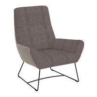 SESSEL in Flachgewebe Hellbraun  - Hellbraun/Schwarz, Design, Textil/Metall (82/102/81cm) - Pure Home Lifestyle