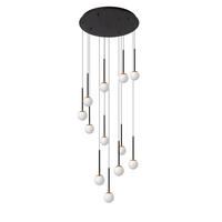 LED-PENDELLEUCHTE CALINA 69.9/69.9/169.3 cm   - Schwarz, KONVENTIONELL, Kunststoff (69.9/69.9/169.3cm) - Lucide