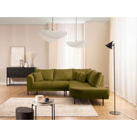 ECKSOFA Mauris Grün Chenille Rückenkissen  - Schwarz/Grün, Design, Kunststoff/Textil (233/200cm) - Livetastic