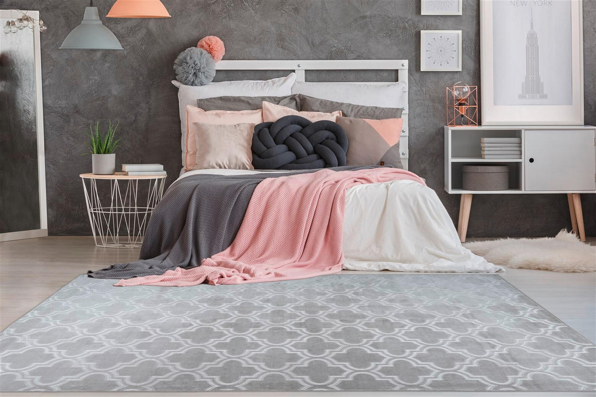 PLOCHO TKANÝ KOBEREC, 160/230 cm modrá, sivá - modrá/sivá, Konventionell, textil/plast (160/230cm)
