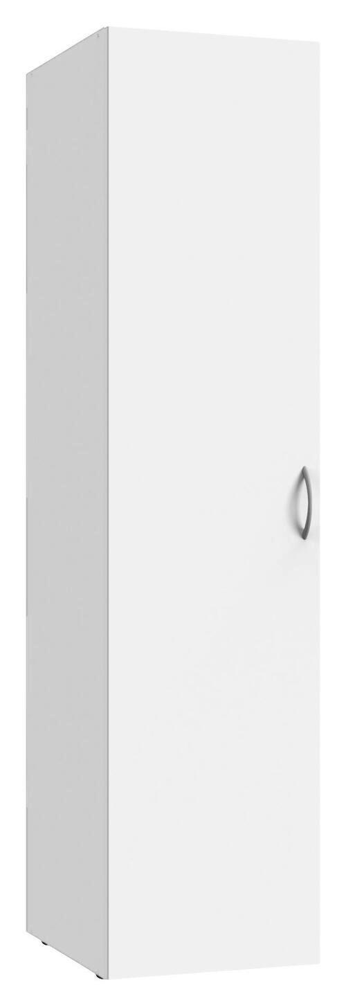 MULTISKÅP 40/185/40 cm 1-dörrar - vit/aluminiumfärg, Basics, trämaterial/plast (40/185/40cm) - Xora