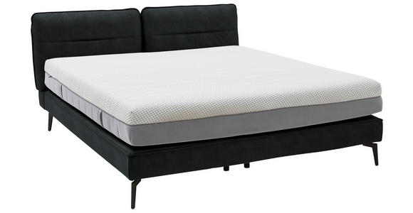 BOXSPRINGBETT 200/200 cm in Anthrazit - Anthrazit/Schwarz, Design, Textil/Metall (200/200cm) - Johann Jakob