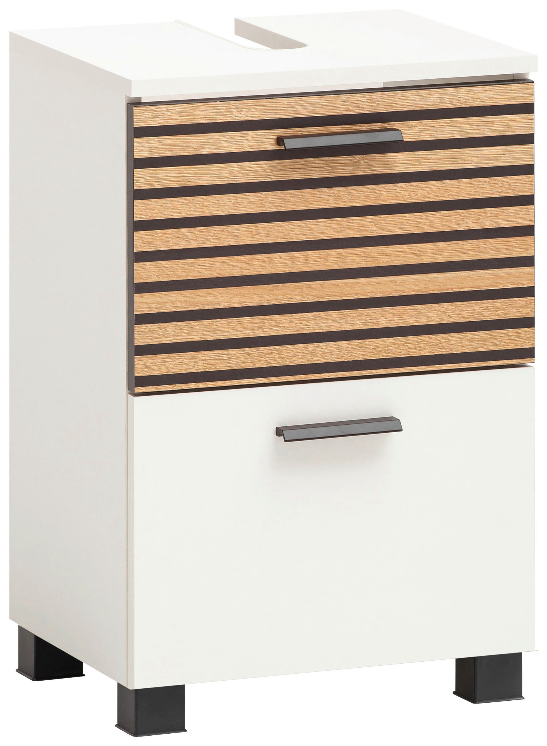 Stylife Waschbeckenunterschrank Katta Weiß, Eiche 40.2x60.8x35 cm