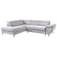 SEDACIA SÚPRAVA, textil, sivá - sivá/chrómová, Basics, kov/textil (207/75-93/260cm) - Welnova