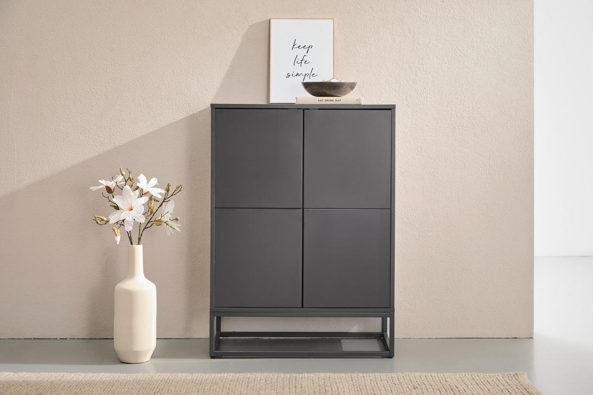 SIDEBOARD Libreville 80/110/40 cm  - Grau, Design, Holzwerkstoff/Metall (80/110/40cm) - MID.YOU
