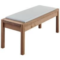 BETTBANK Lederlook Eiche Champagner, Eiche Bianco  - Eiche Bianco/Champagner, Design, Holz/Textil (120/46,3/40cm) - Venda