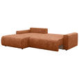 ECKSOFA  in Webstoff Orange  - Schwarz/Orange, KONVENTIONELL, Kunststoff/Textil (192/270cm) - Carryhome