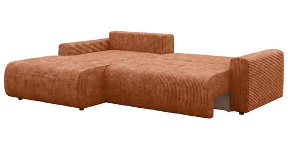 ECKSOFA  in Webstoff Orange  - Schwarz/Orange, KONVENTIONELL, Kunststoff/Textil (192/270cm) - Carryhome