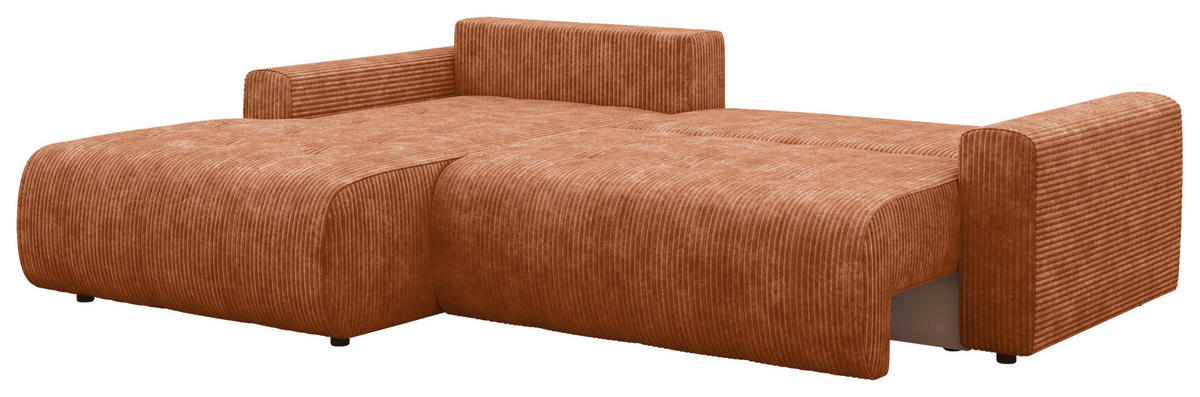 ECKSOFA - Schwarz/Orange, KONVENTIONELL, Kunststoff/Textil (192/270cm) - Carryhome