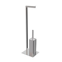 WC-BÜRSTENGARNITUR in Metall  Kunststoff   - Chromfarben, Basics, Kunststoff/Metall (20/73,5/18cm) - Sadena