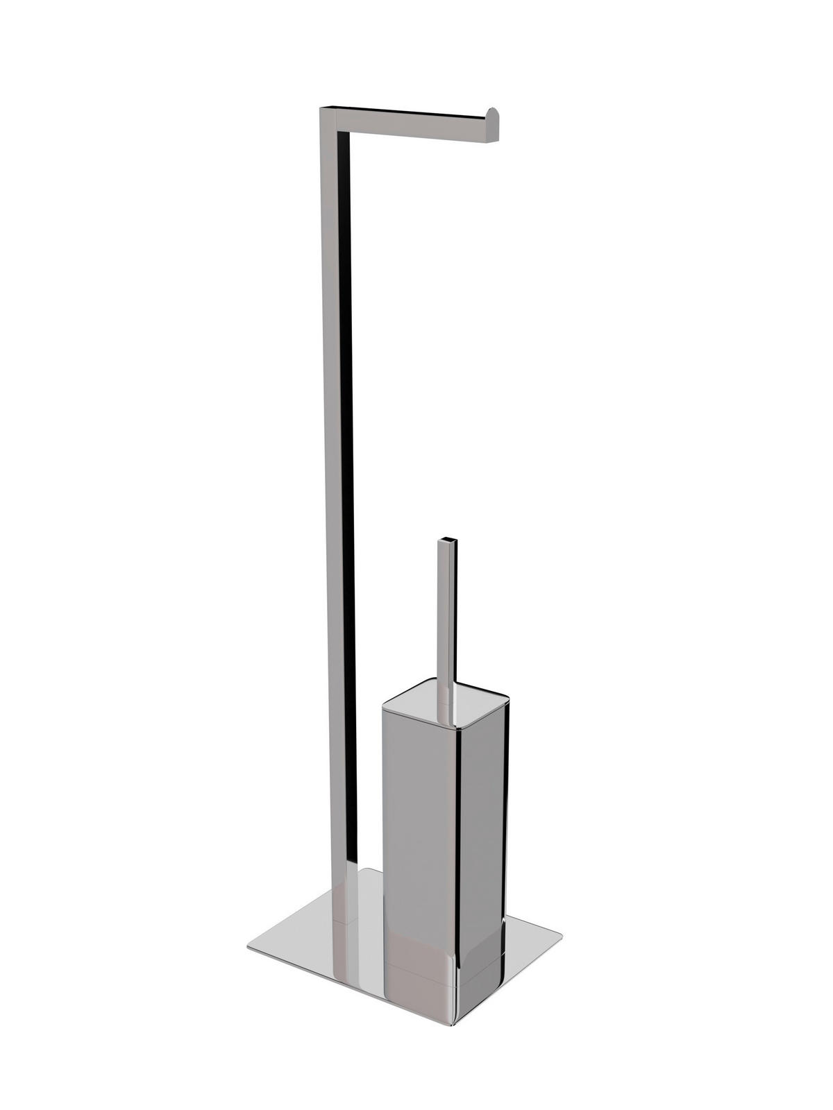 WC-BÜRSTENGARNITUR in Metall  Kunststoff   - Chromfarben, Basics, Kunststoff/Metall (20/73,5/18cm) - Sadena