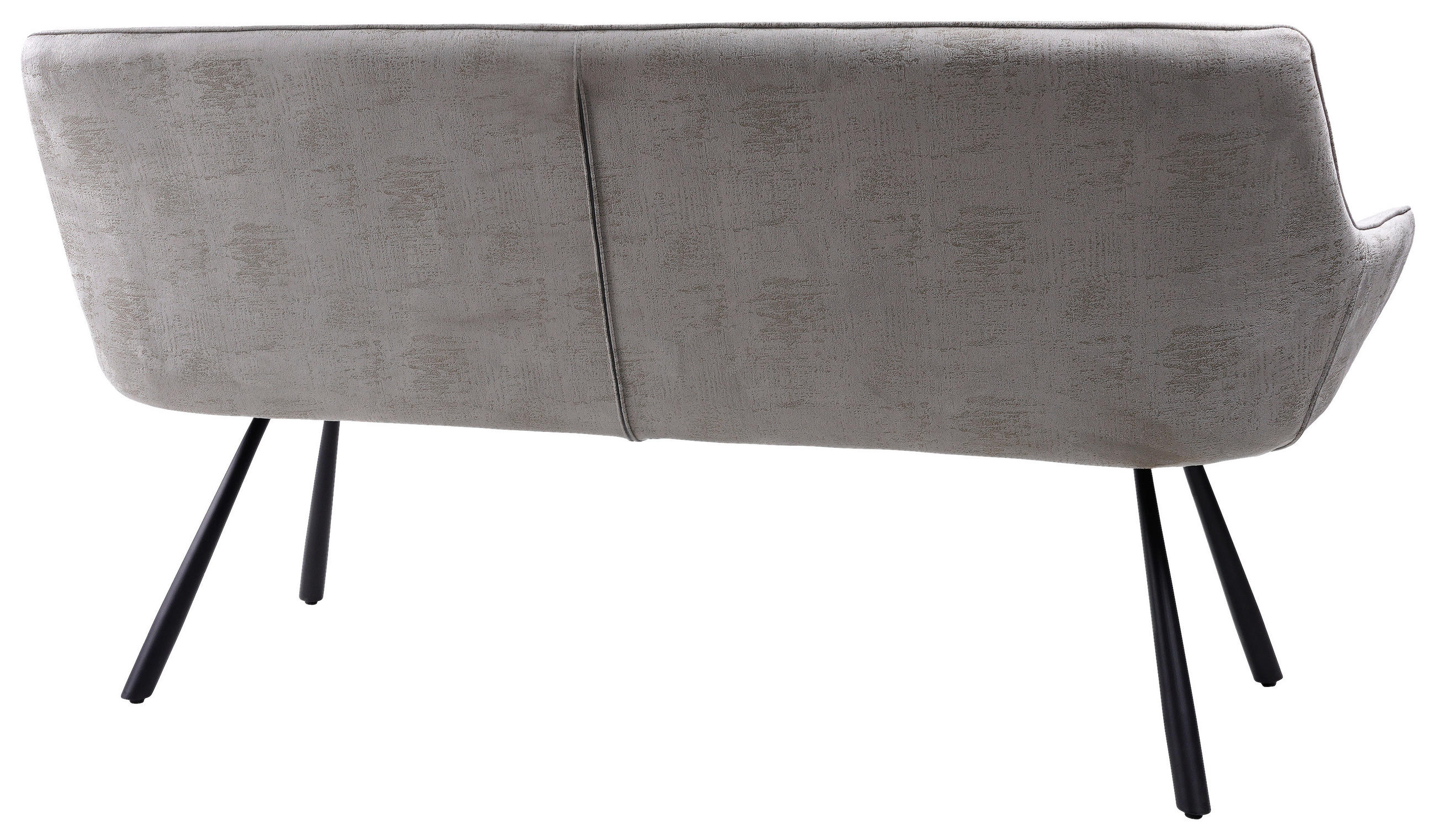 SITZBANK 177,5/87/64 cm Struktur Grau  - Schwarz/Grau, Design, Textil/Metall (177,5/87/64cm) - Hom`in