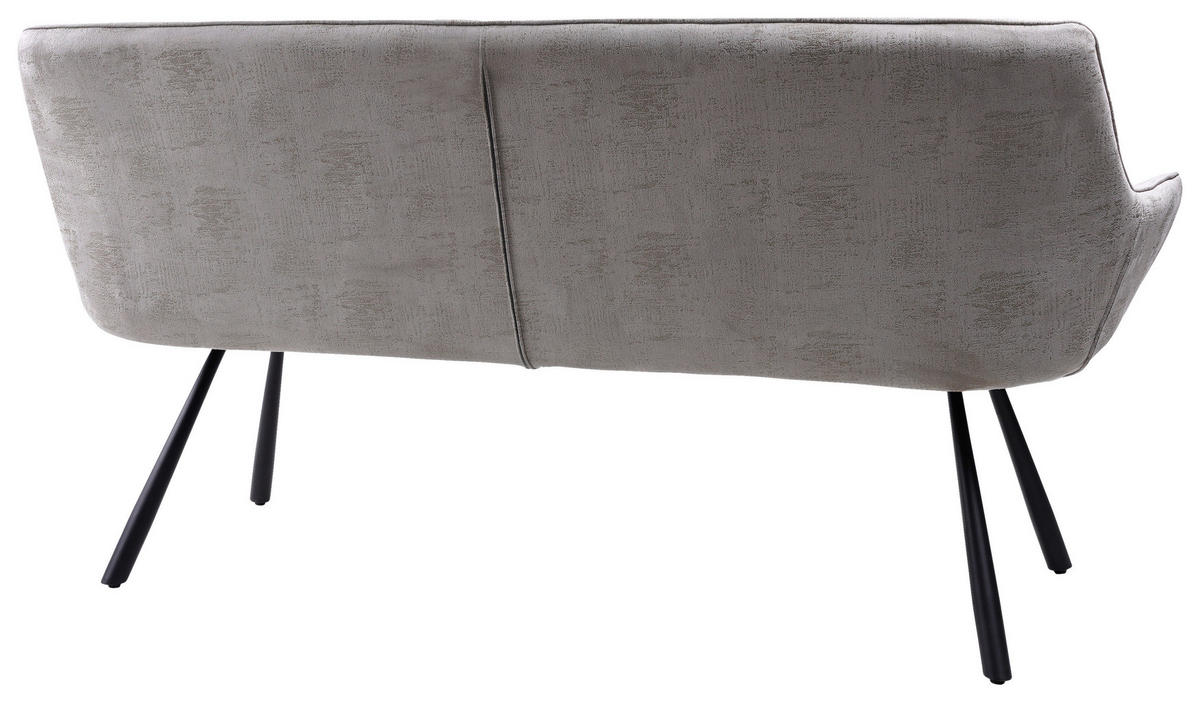 SITZBANK 177,5/87/64 cm Struktur Grau  - Schwarz/Grau, Design, Textil/Metall (177,5/87/64cm) - Hom`in