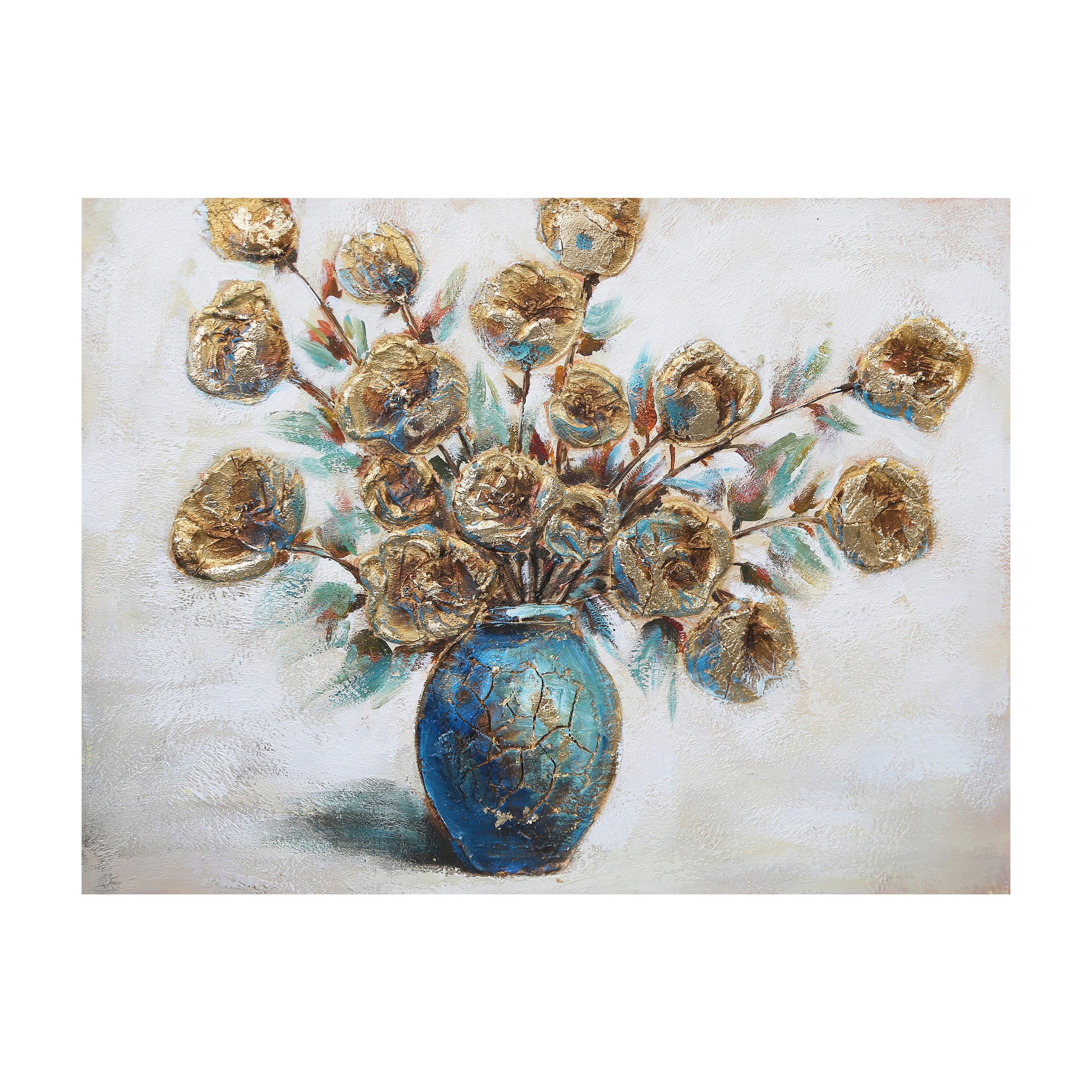 ULJENA SLIKA  120/70 cm       - bijela/zlatne boje, Konvencionalno, drvo/tekstil (120/70cm) - Monee