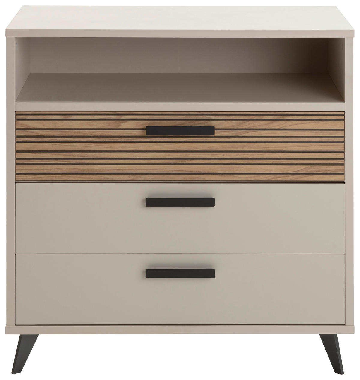 KOMODA, barve hrasta, bež  - temno siva/barve hrasta, Moderno, kovina/leseni material (90/94/45cm) - Xora