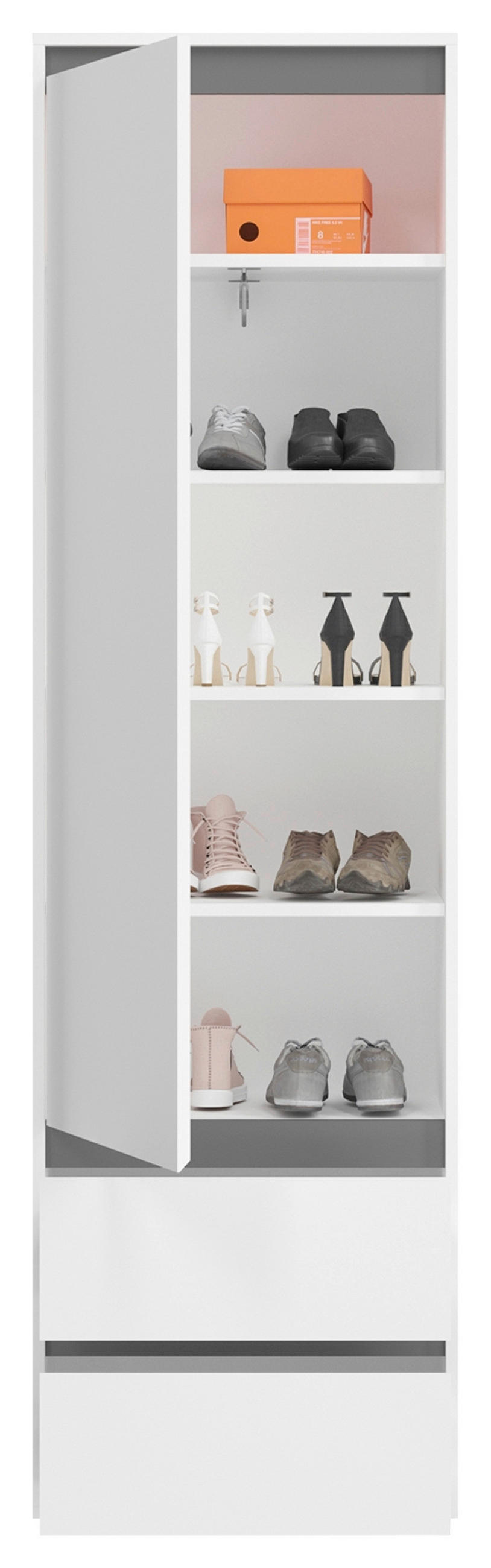 GARDEROBENSCHRANK  in 76/102/35 cm  - Silberfarben/Grau, KONVENTIONELL, Holzwerkstoff/Kunststoff (76/102/35cm) - MID.YOU