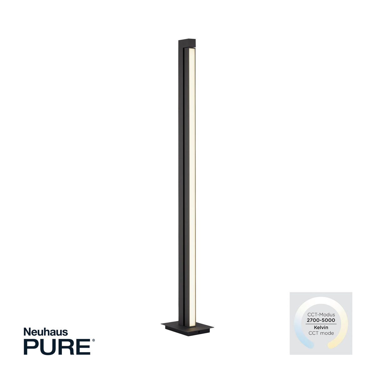 LED-STEHLEUCHTE    - Anthrazit, Design, Kunststoff/Metall (140cm) - Neuhaus PURE
