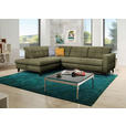 ECKSOFA in Webstoff Olivgrün  216/297 cm  - Schwarz/Olivgrün, Design, Holz/Textil (216/297cm) - Xora