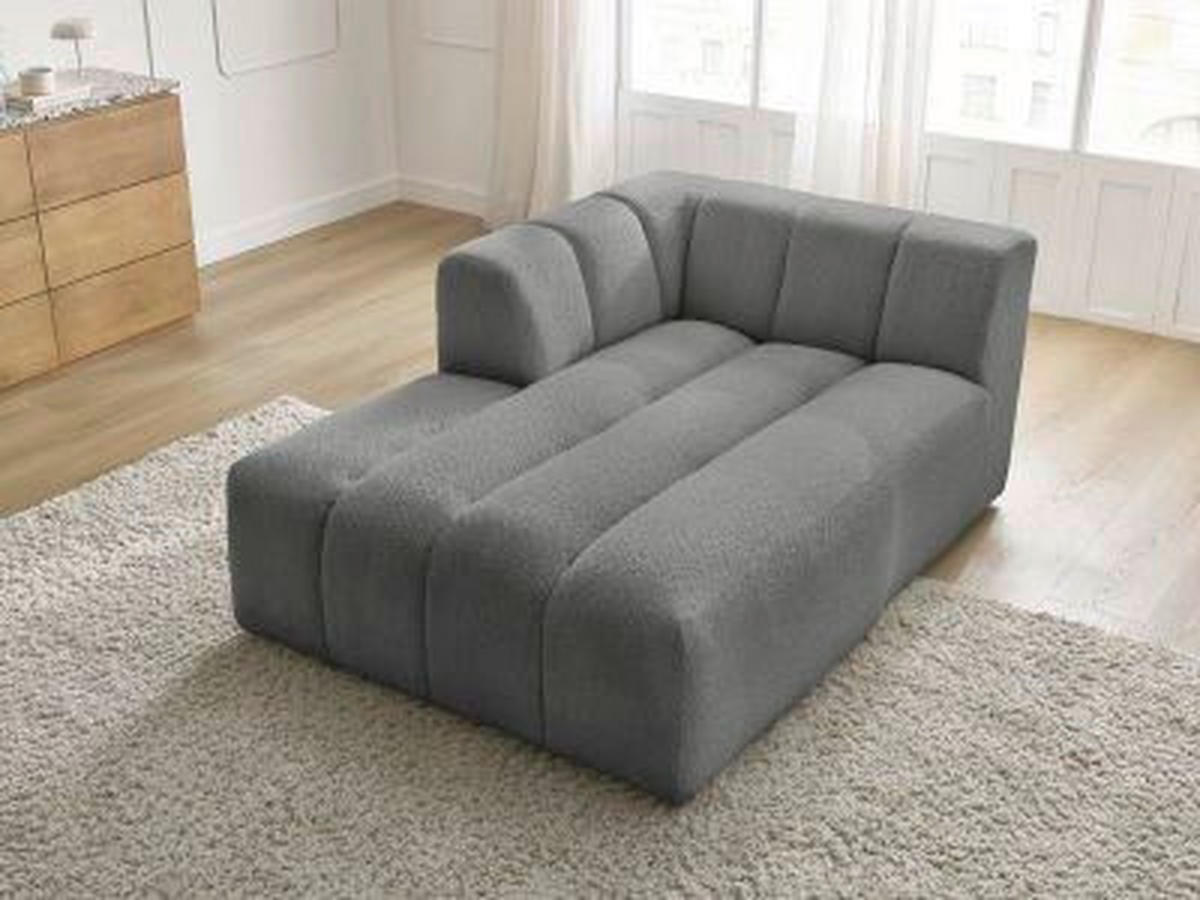 SOFAELEMENT ANNECY Bouclé Dunkelgrau  - Dunkelgrau/Schwarz, MODERN, Kunststoff/Textil (120/72/170cm)