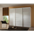 SCHWEBETÜRENSCHRANK 249/222/68 cm 3-türig Weiß  - Chromfarben/Weiß, Design, Glas/Holzwerkstoff (249/222/68cm) - Moderano