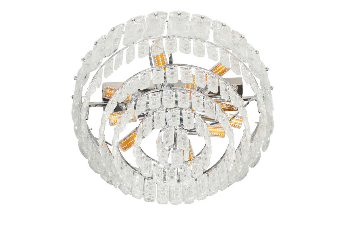 KRISTALL-DECKENLEUCHTE 52,5/30 cm  - Chromfarben, Design, Glas/Metall (52,5/30cm) - Glandor