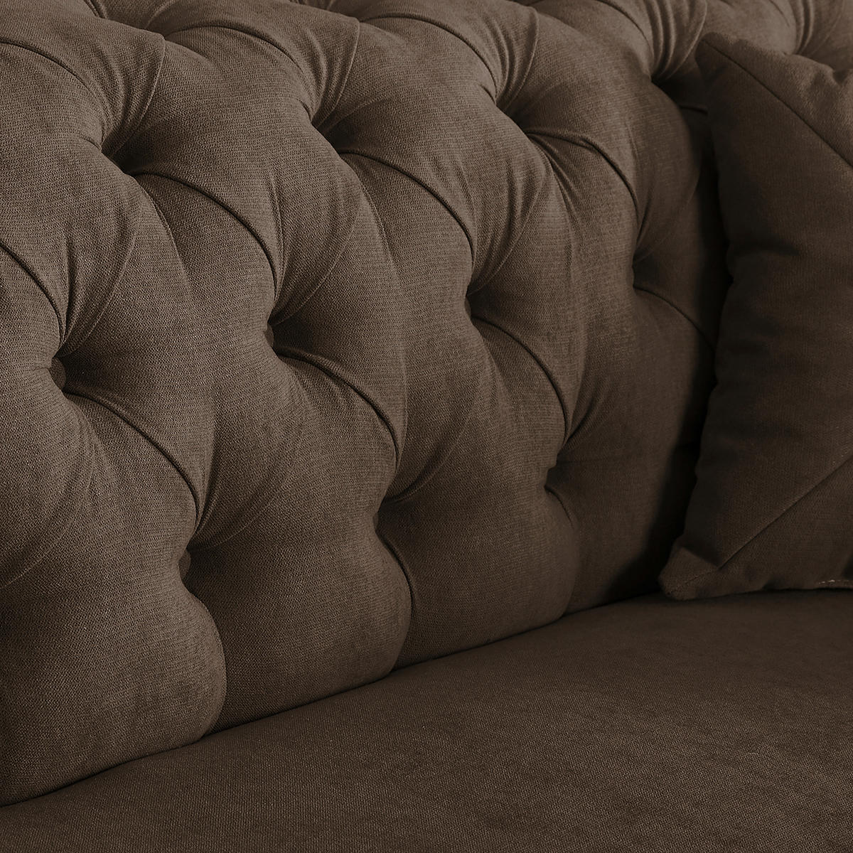 3-SITZER-SOFA Mikrofaser Graubraun  - Graubraun/Braun, Design, Holz/Textil (232/79/97cm) - Livetastic