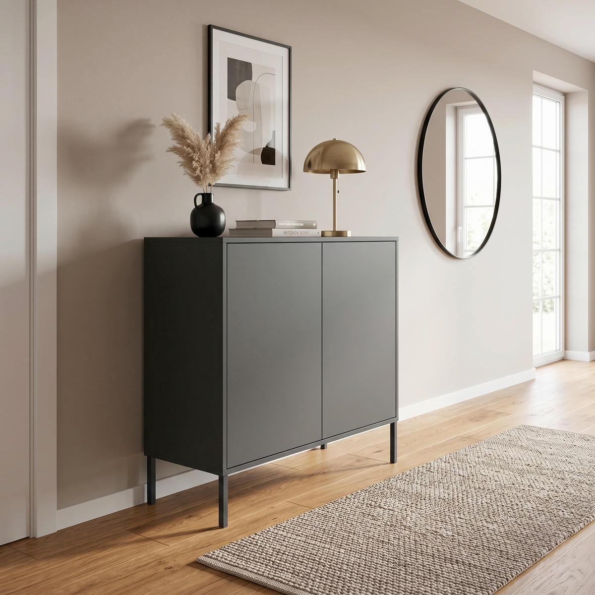 KOMMODE Mailand Typ 4 + MF, 79/86/33 cm,  - Anthrazit, MODERN, Holzwerkstoff/Metall (79/86/33cm) - MID.YOU