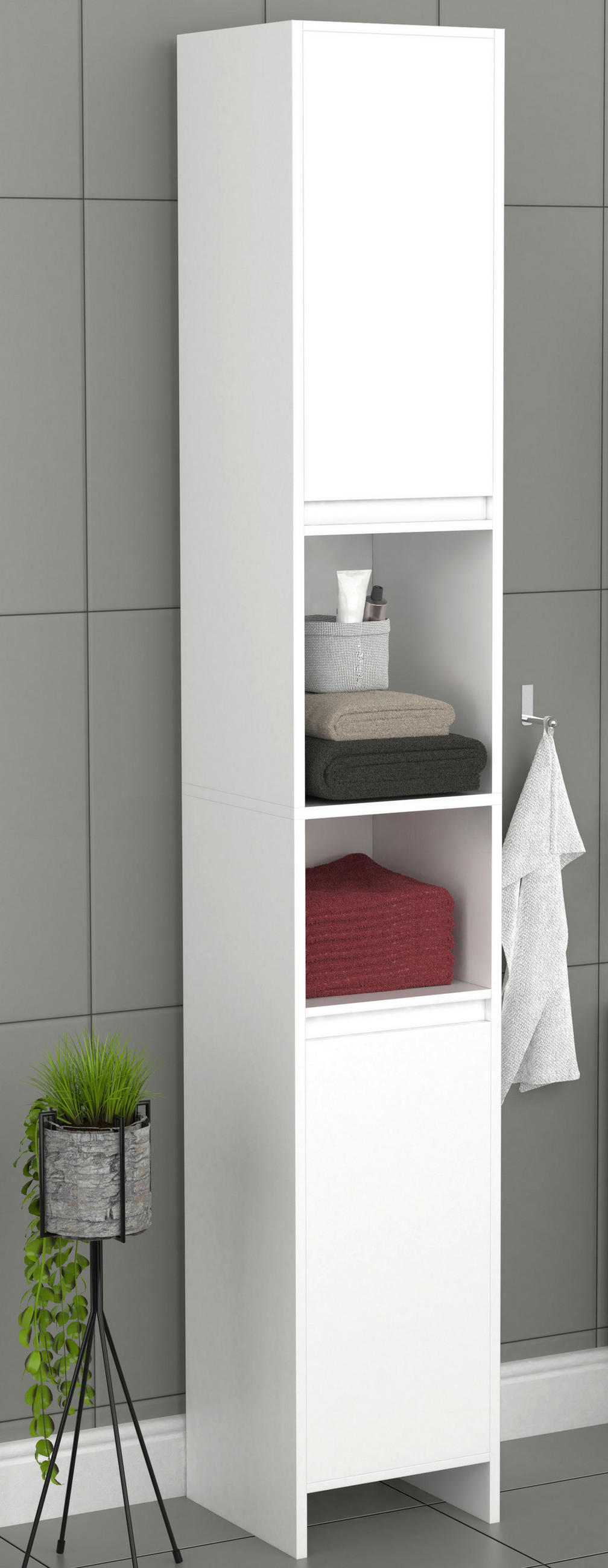 HÖGSKÅP  - vit, Modern, trämaterial (30/189/30cm) - MID.YOU