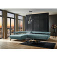 ECKSOFA in Chenille Türkis  224/305 cm  - Türkis/Schwarz, Design, Textil/Metall (224/305cm) - Dieter Knoll