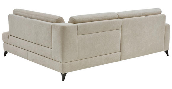 ECKSOFA Beige Chenille  - Beige/Schwarz, Design, Textil/Metall (239/182cm) - Valnatura