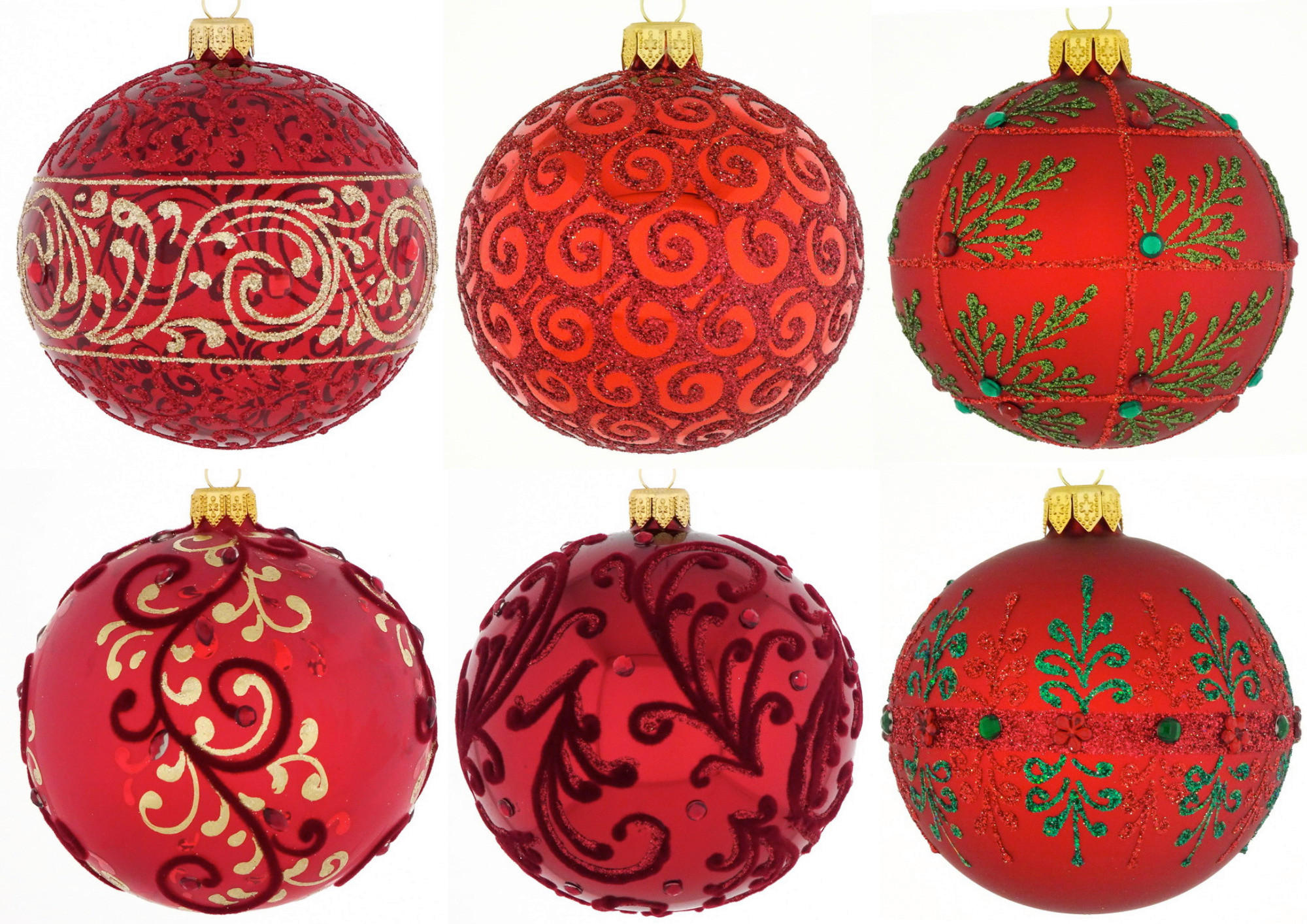 CHRISTBAUMKUGEL 8 cm  - Grün/Dunkelrot, LIFESTYLE, Glas/Metall (8cm) - X-Mas