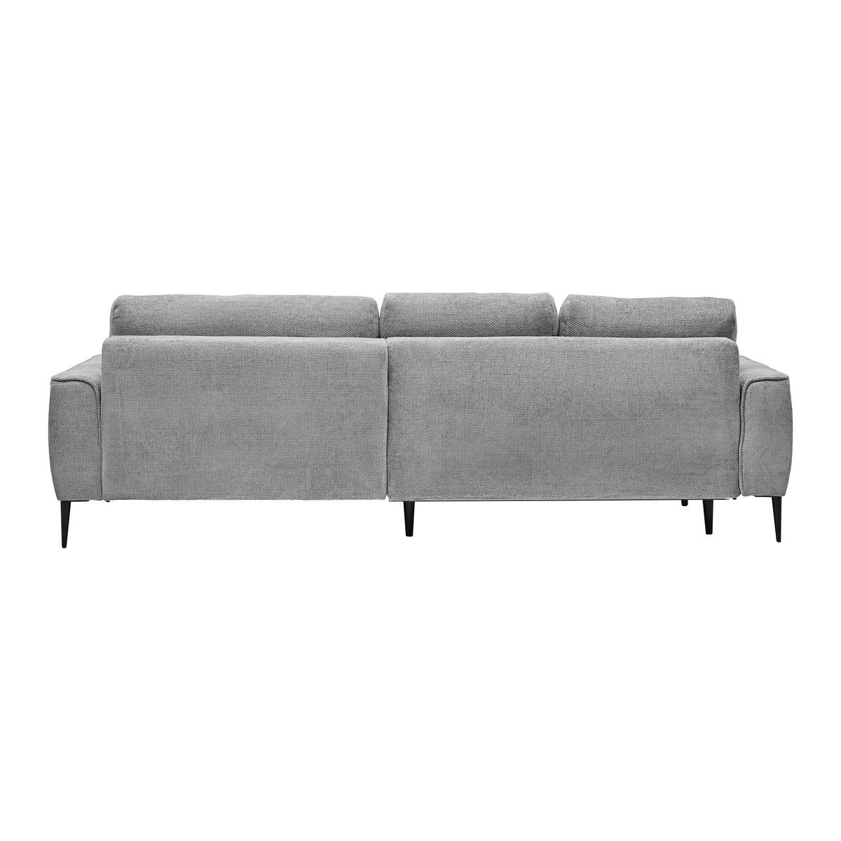 ECKSOFA in Webstoff Hellgrau  - Hellgrau/Schwarz, Modern, Textil/Metall (255/164cm) - MID.YOU