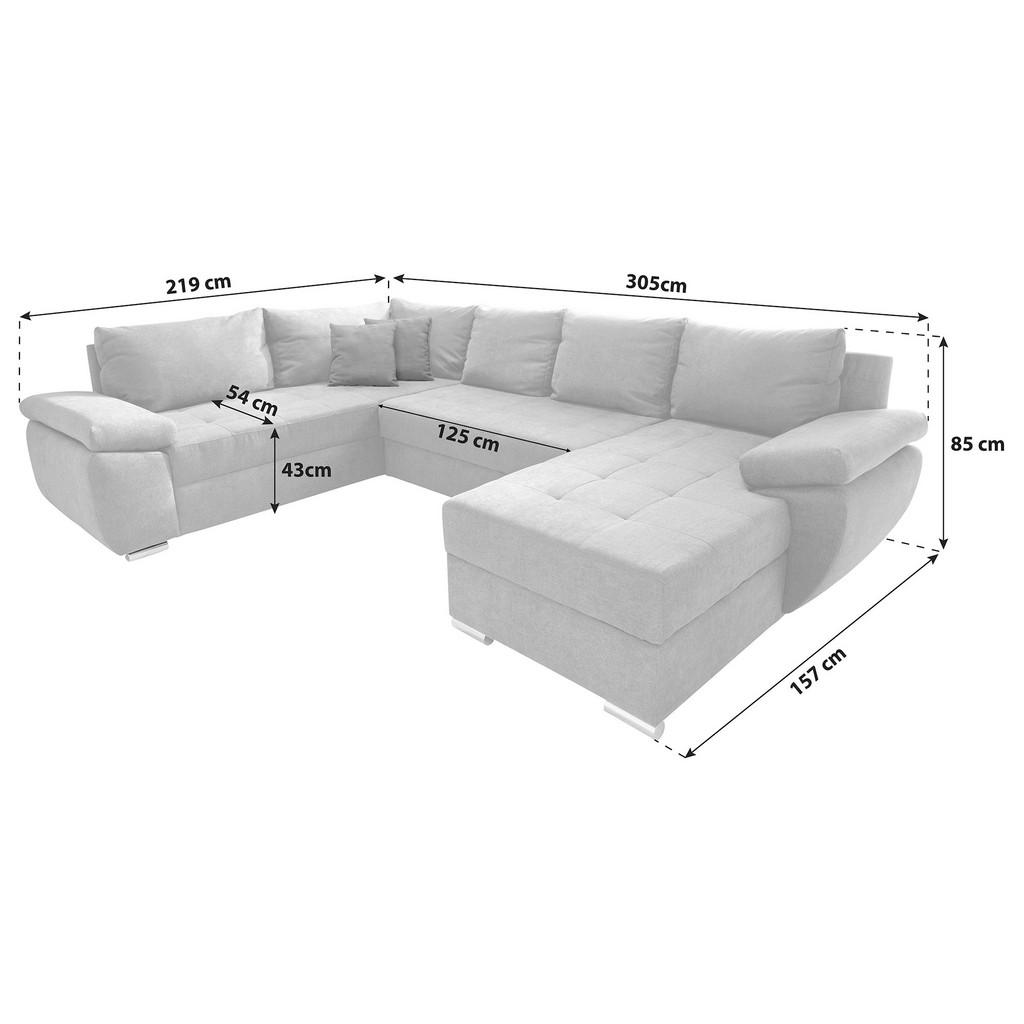 Thumbnail - Livetastic Wohnlandschaft, Creme, Textil, Uni, 5-Sitzer, Füllung: Schaumstoff, U-Form, 305x219 cm, Made in EU, Liegefunk...