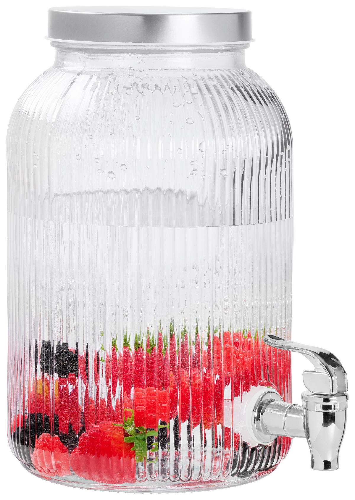 GETRÄNKESPENDER   - Silberfarben, LIFESTYLE, Glas (16/26,5/16cm)