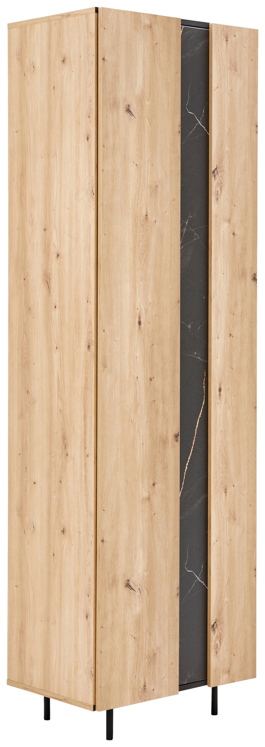 GARDEROBENSCHRANK  in 60/202/42 cm  - Schwarz/Eiche Artisan, KONVENTIONELL, Holzwerkstoff/Metall (60/202/42cm) - home24