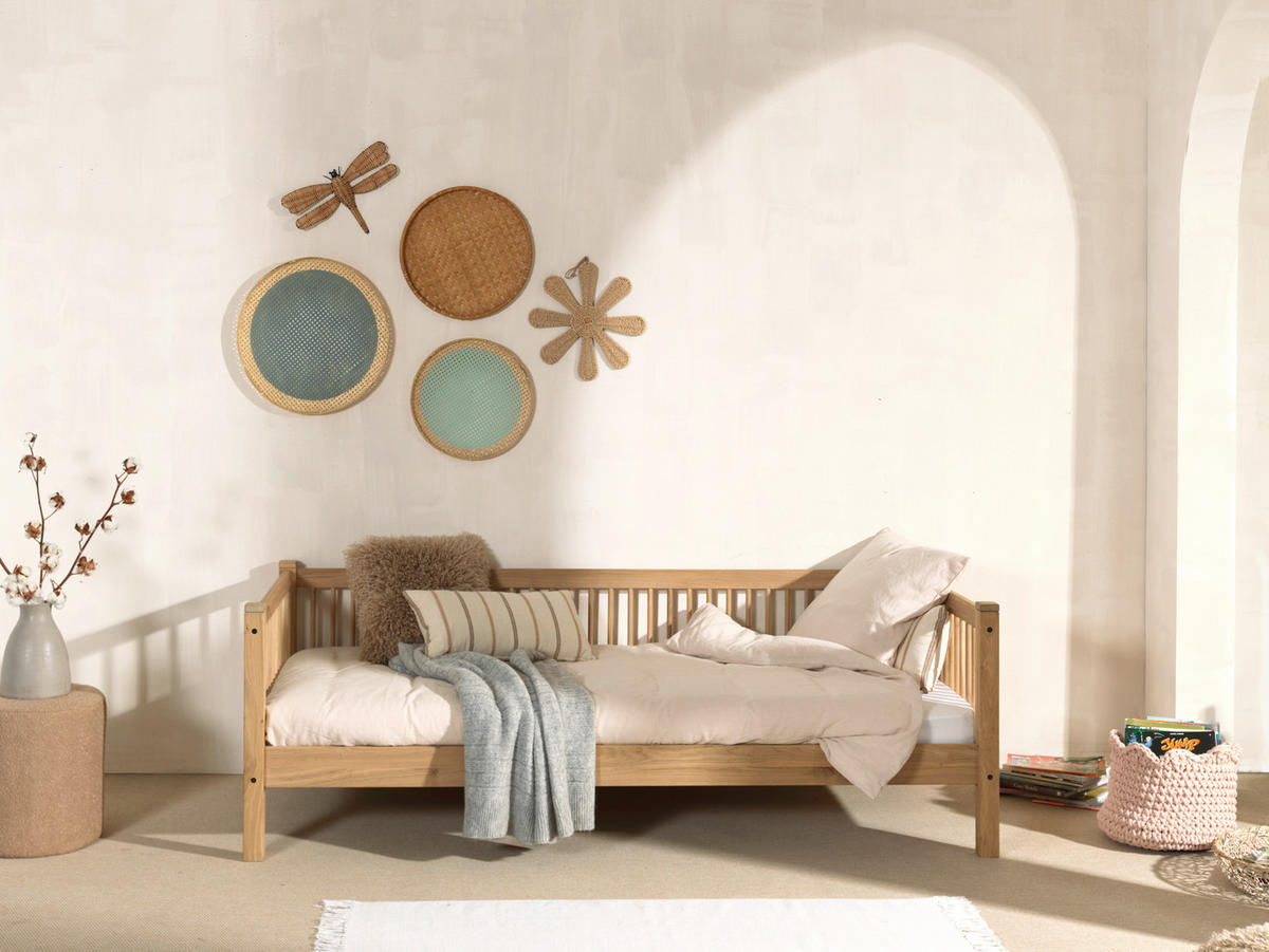 BETT 90/200 cm  in Naturfarben  - Naturfarben, MODERN, Holz (90/200cm) - MID.YOU