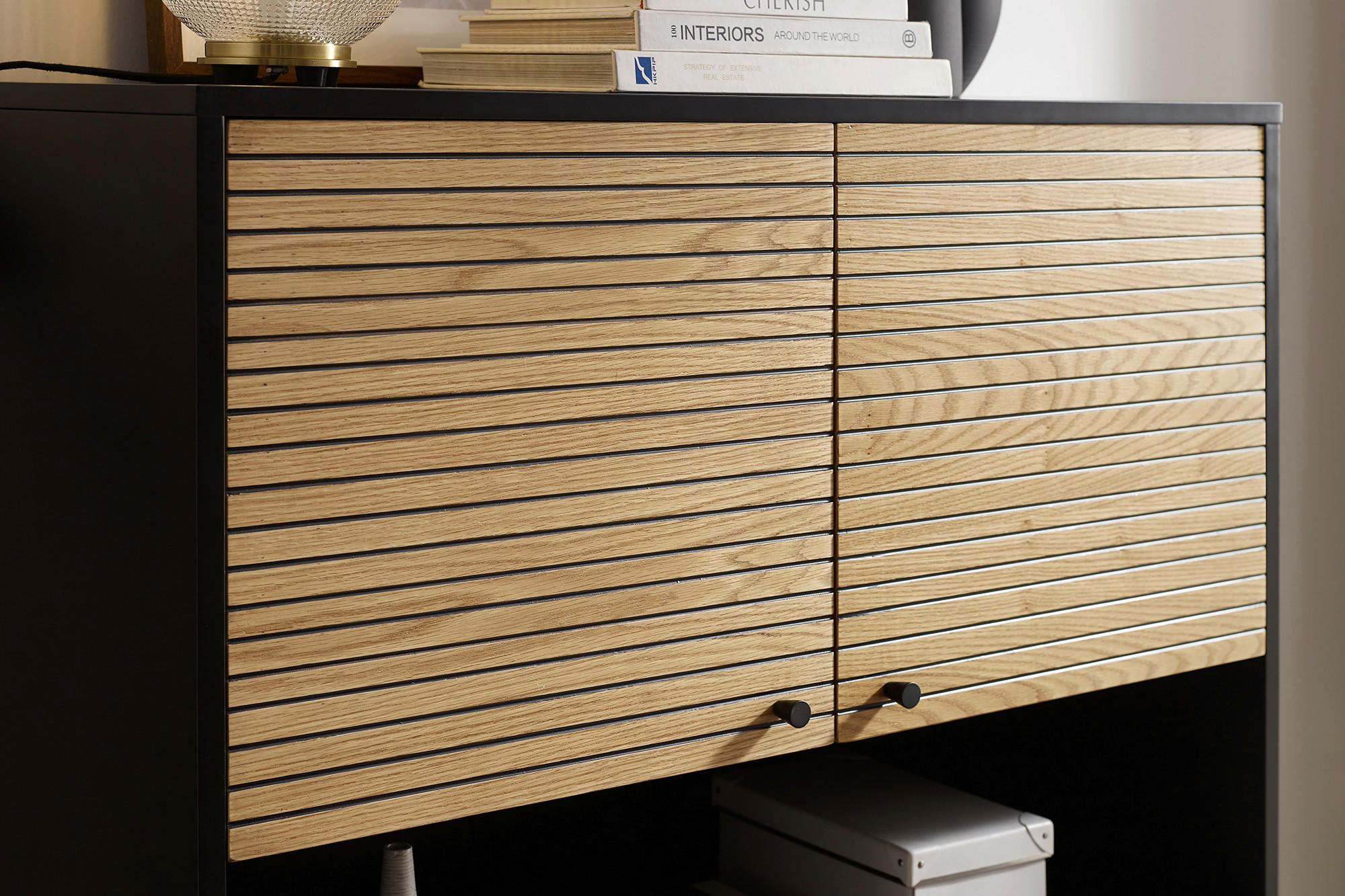 Thumbnail - Livetastic Highboard, Schwarz, Eiche, Holzwerkstoff, Eiche, furniert, 4 Fächer, 100x155x40 cm, stehend, Holzmöbel, Klein...