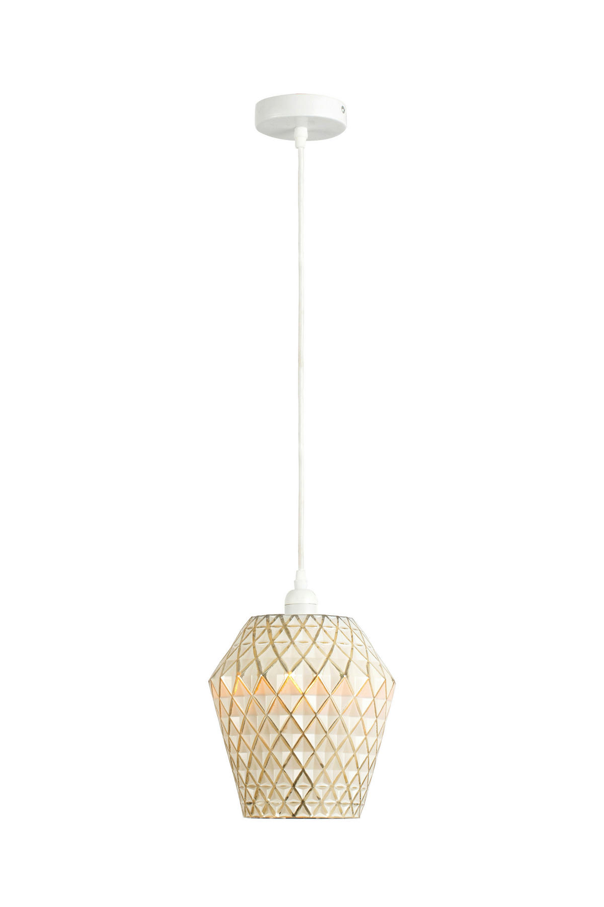 ZÁVĚSNÉ SVÍTIDLO, 20/20/27 cm  - bílá/barvy zlata, Basics, sklo (20/20/27cm) - MID.YOU