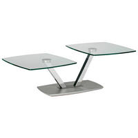 COUCHTISCH Glas, Holzwerkstoff 96-136/70/44 cm  - Chromfarben, Design, Glas/Holzwerkstoff (96-136/70/44cm)