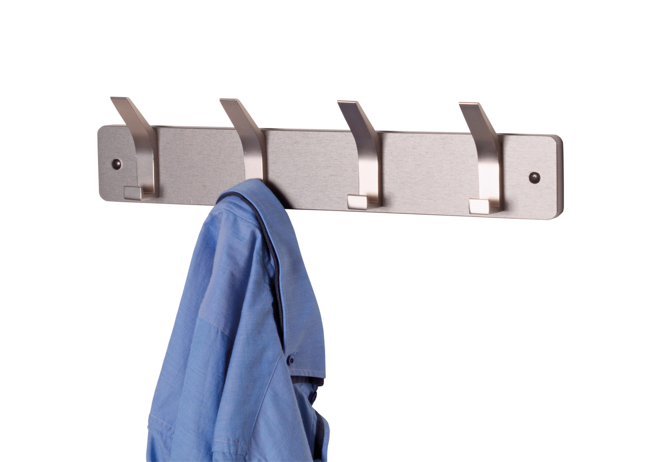 HAKENLEISTE  in Grau, Edelstahlfarben  - Edelstahlfarben/Grau, MODERN, Holzwerkstoff/Metall (45/10/6cm)
