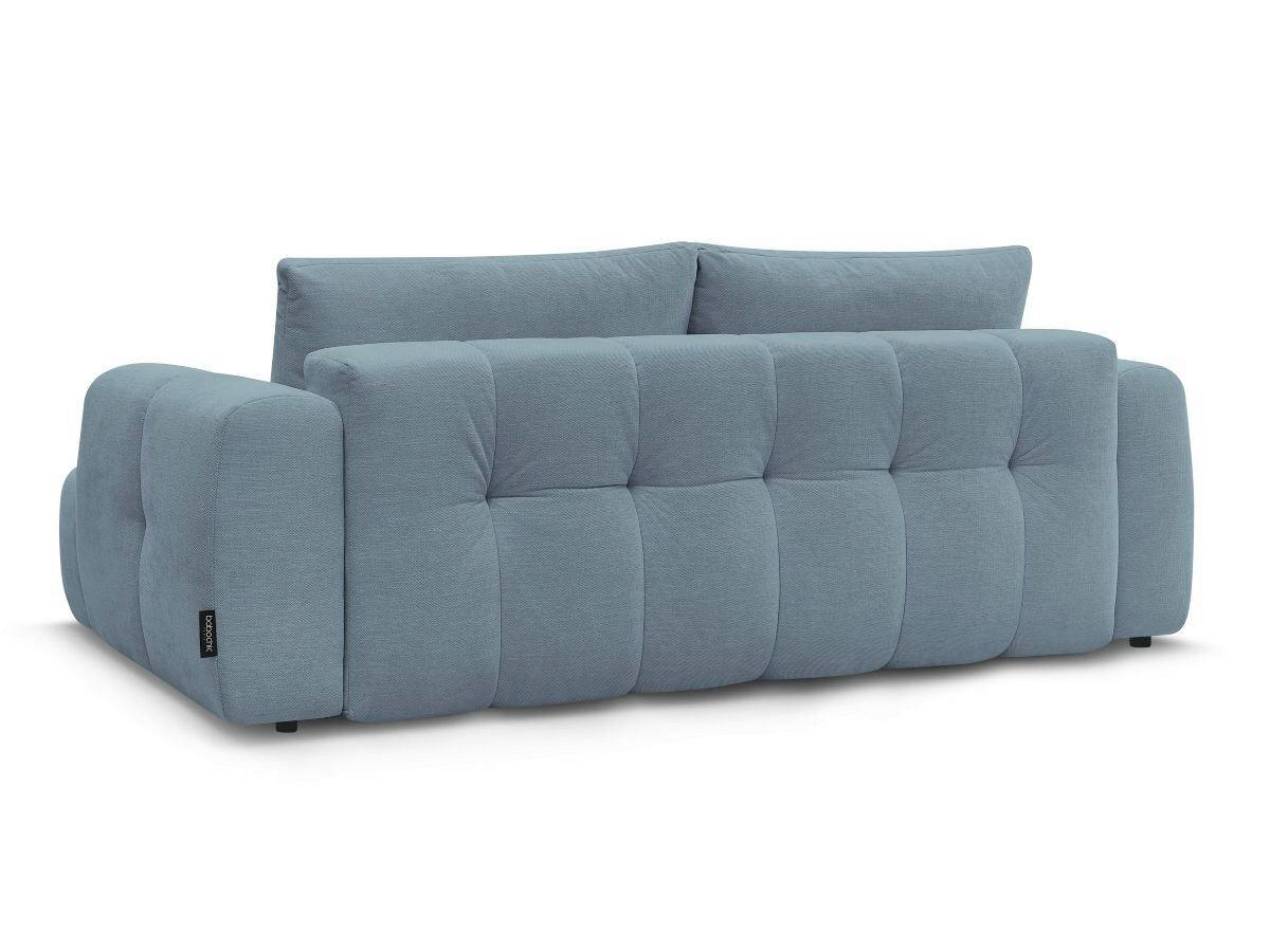SCHLAFSOFA FUJI Leinenoptik Hellblau  inkl.  - Schwarz/Hellblau, MODERN, Kunststoff/Textil (251/113/88cm)