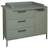 WICKELKOMMODE MIA Grün  - Anthrazit/Grün, Basics, Holzwerkstoff/Metall (119/91/101/45/77cm) - Jimmylee