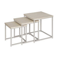 BEISTELLTISCHSET quadratisch Creme, Kaschmir, Elfenbein  - Kaschmir/Elfenbein, Design, Holzwerkstoff/Metall (40/40/44,5cm) - MID.YOU