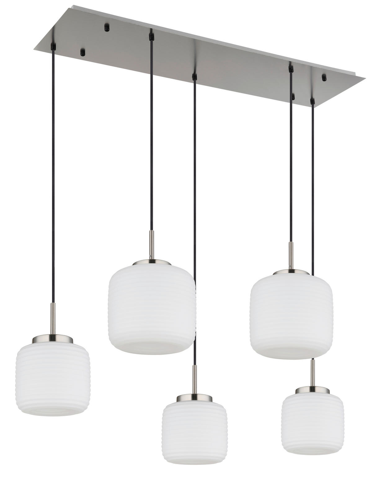 HÄNGELEUCHTE 106/38/130 cm  - Schwarz/Weiß, KONVENTIONELL, Glas/Textil (106/38/130cm) - Globo